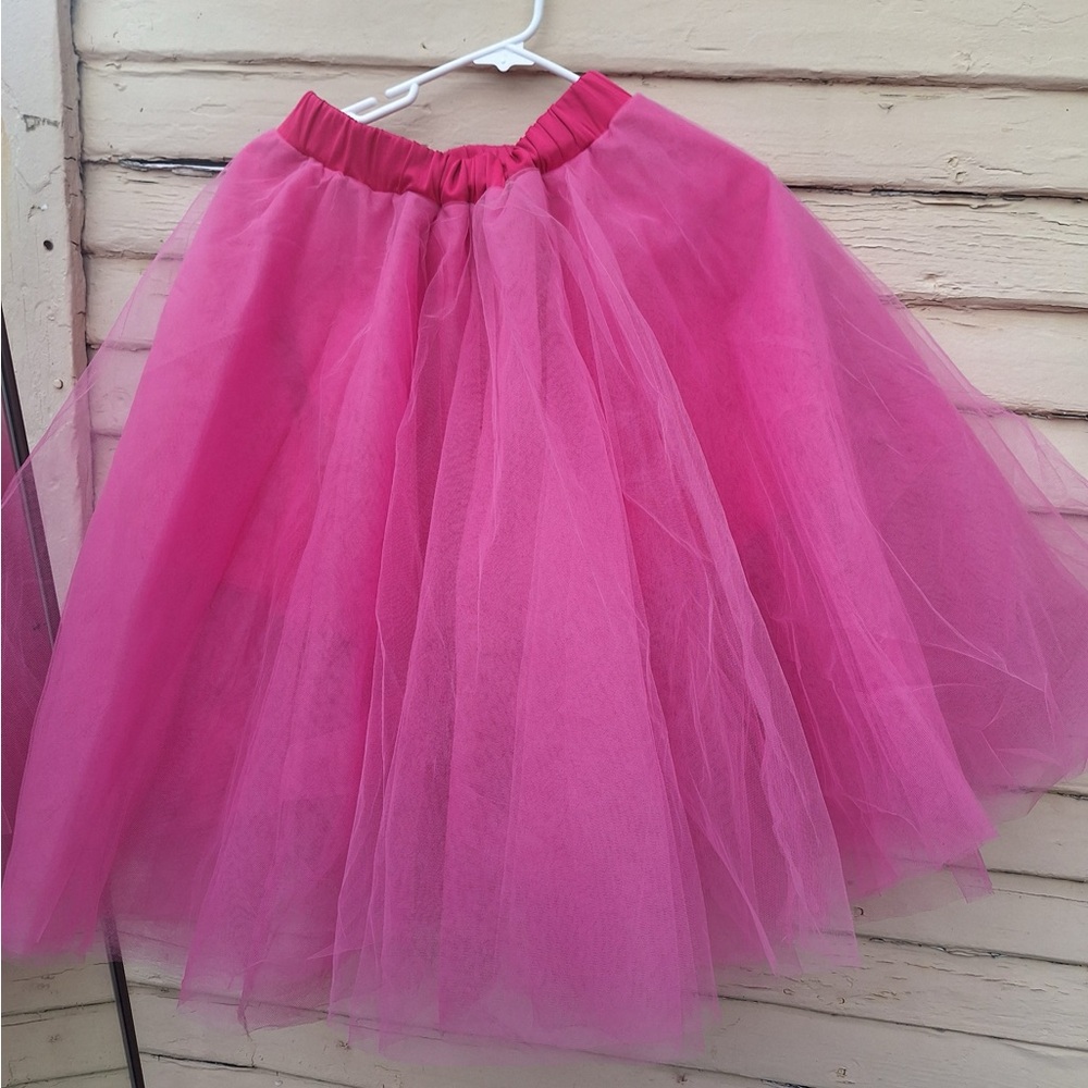 Girls Vibrant Pink Tulle Skirt
